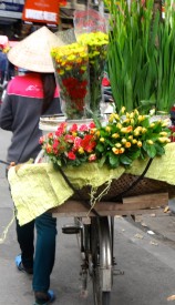 Flower lady on bike